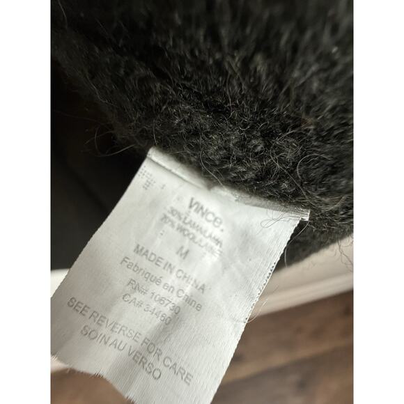 Vince Short Sleeve Wool Cardigan Sweater Dark Green Sz Medium Minimalist - Picture 4 of 8